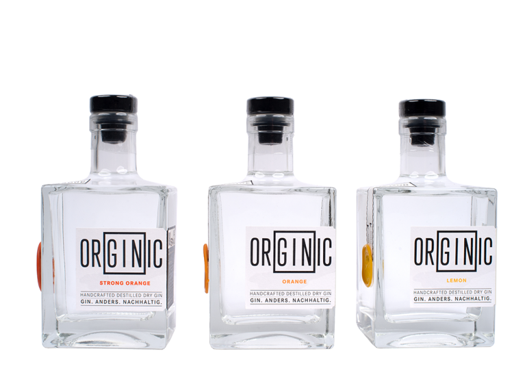Orginic Dry Gin 100% Bundle: Strong Orange, Orange, Lemon